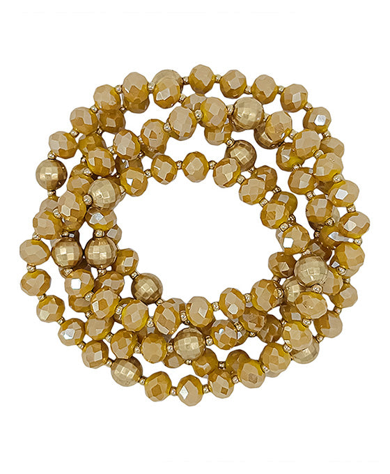 5 Set Glass Beads w/ Disco Ball Bracelet