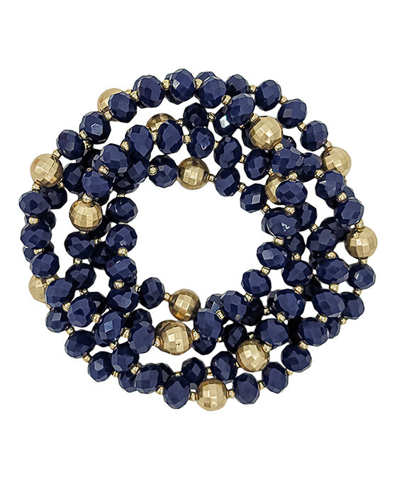 5 Set Glass Beads w/ Disco Ball Bracelet