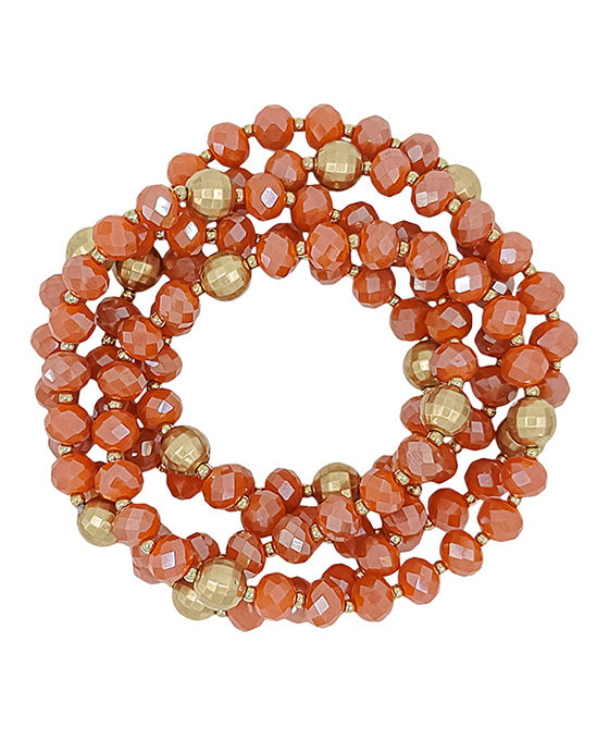 5 Set Glass Beads w/ Disco Ball Bracelet