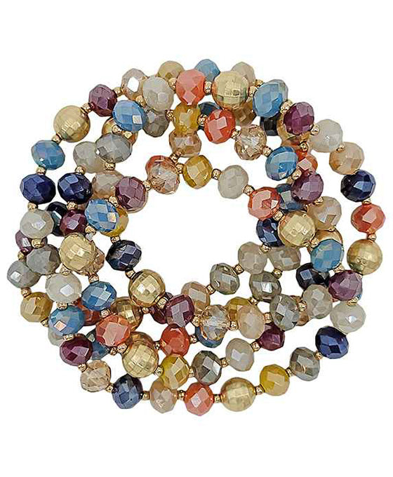 5 Set Glass Beads w/ Disco Ball Bracelet