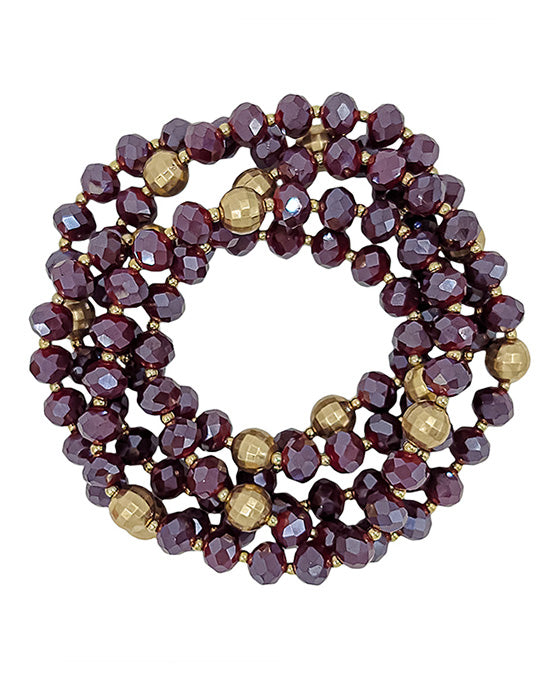5 Set Glass Beads w/ Disco Ball Bracelet