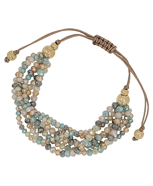 Adjustable Glass Beads Code Bracelet