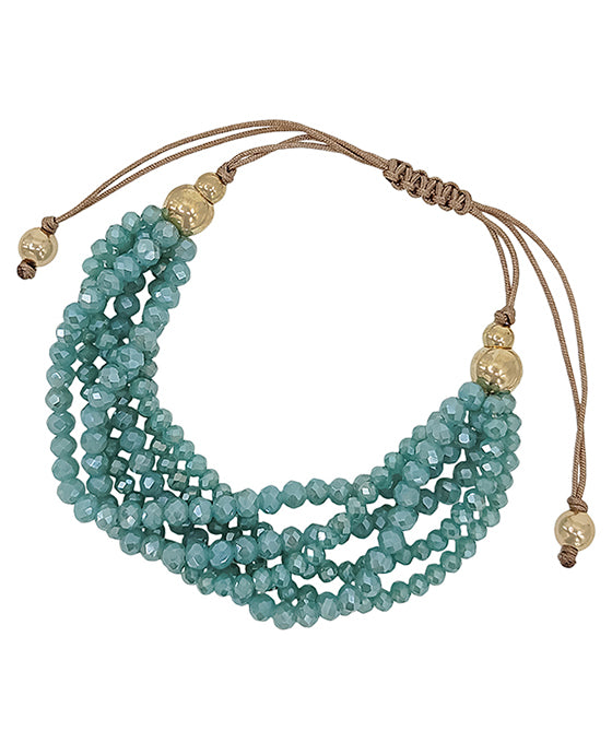 Adjustable Glass Beads Code Bracelet