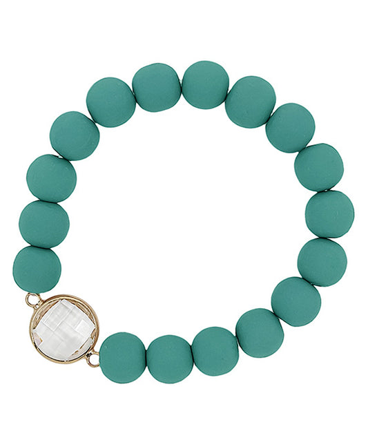 Clay Ball w/ Clear Stone Bracelet