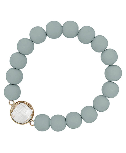 Clay Ball w/ Clear Stone Bracelet