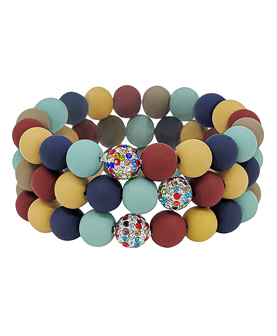 Clay Ball w/ Pave Stone Accent Bracelet