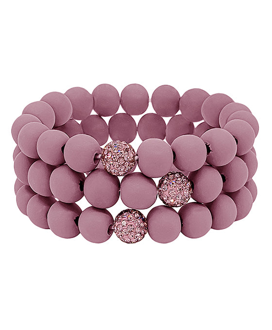 Clay Ball w/ Pave Stone Accent Bracelet