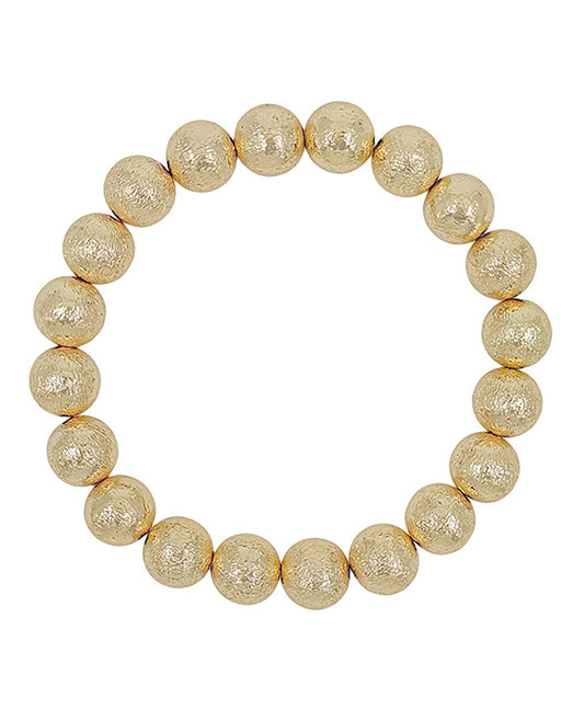 10mm Scratched Metal Ball Bracelet