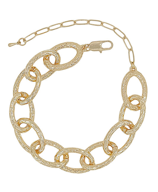 Textured Metal Chain Bracelet