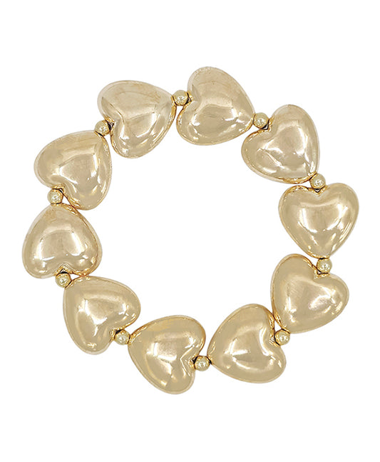 Heart Metal CCB Stretch Bracelet