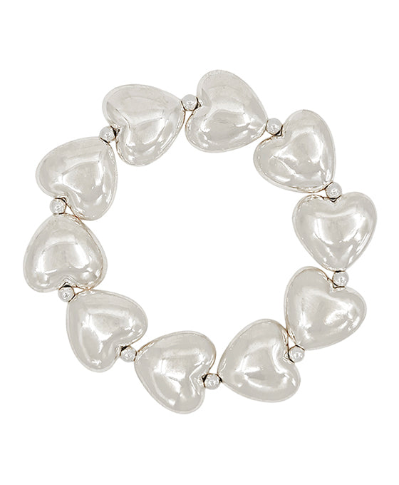 Heart Metal CCB Stretch Bracelet