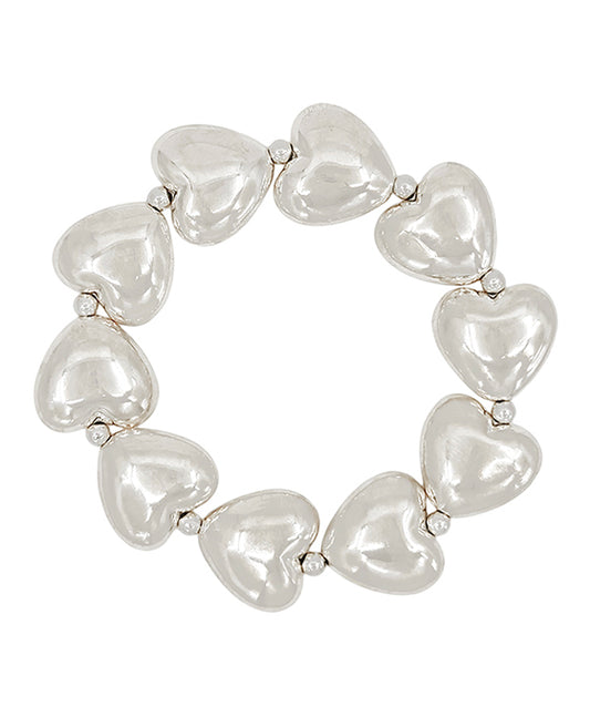 Heart Metal CCB Stretch Bracelet