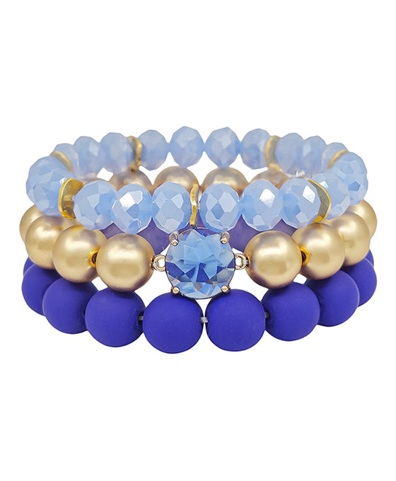 Clay & Crystal Accent Beaded Bracelet