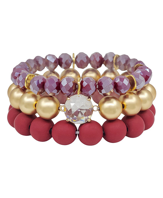 Clay & Crystal Accent Beaded Bracelet