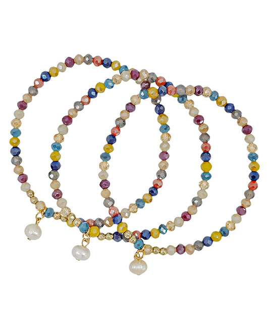 4mm Glass Bead w/ FWP Charm Bracelet