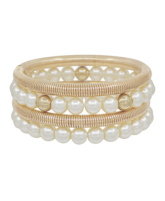 Sprint Metal w/ Glass Pearl Bracelet