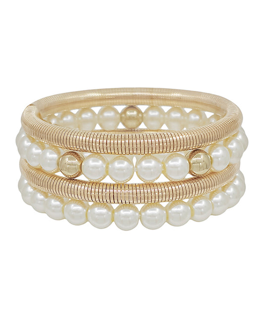 Sprint Metal w/ Glass Pearl Bracelet