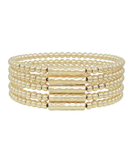 5 Set Bar Accent CCB Stretch Bracelet