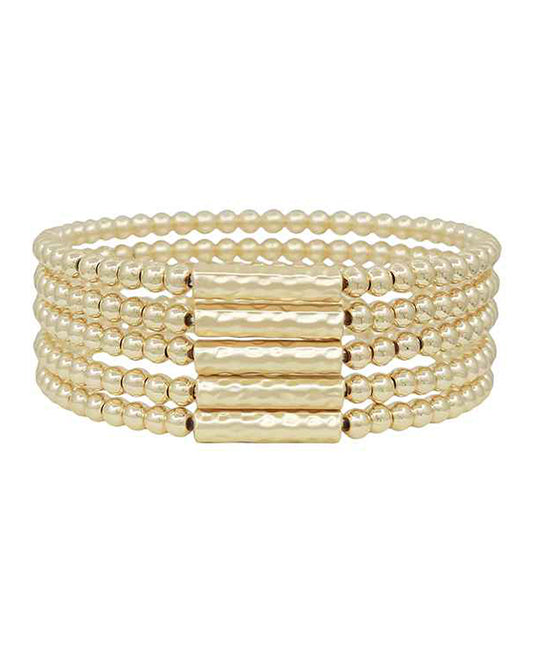 5 Set Bar Accent CCB Stretch Bracelet