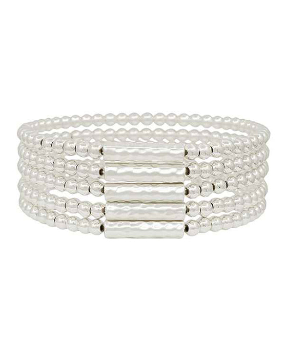 5 Set Bar Accent CCB Stretch Bracelet