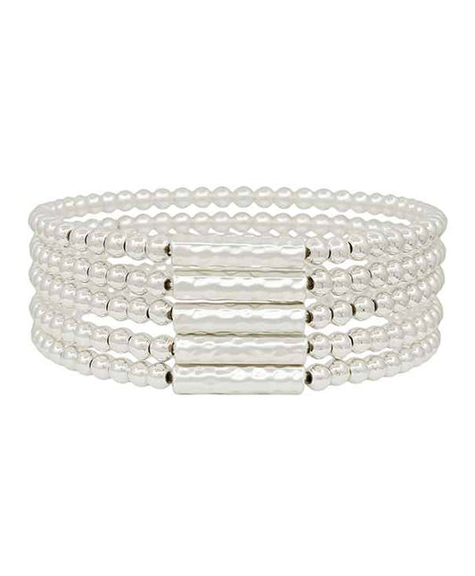 5 Set Bar Accent CCB Stretch Bracelet