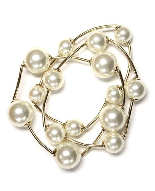 Wire Linked Glass Pearl Bracelet