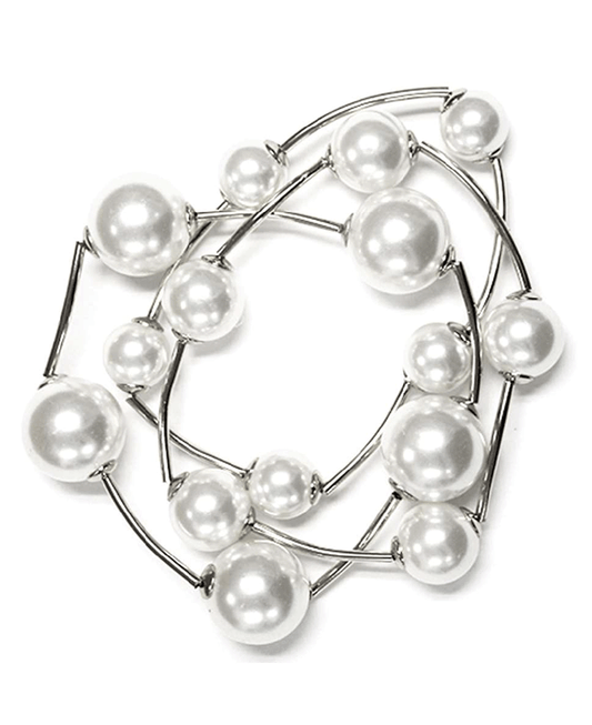 Wire Linked Glass Pearl Bracelet