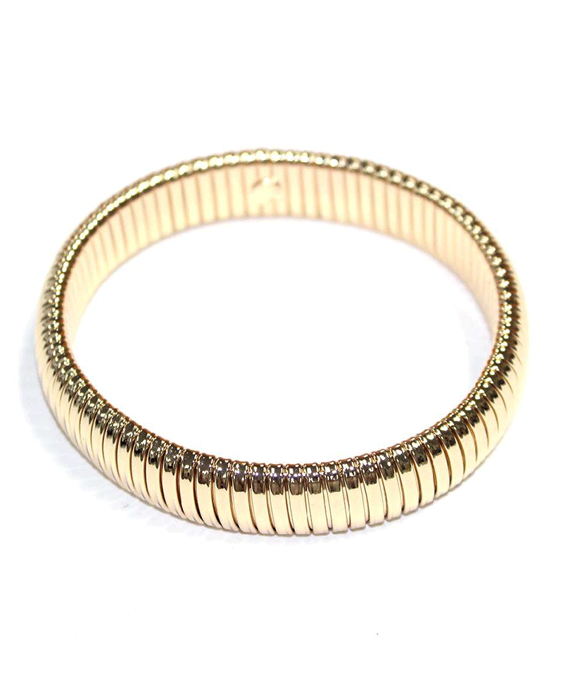 Ribbed Gold Tone Bracelet