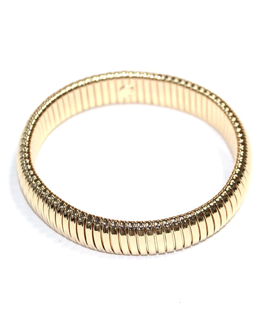 Ribbed Gold Tone Bracelet