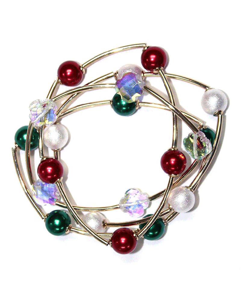Multi Ball & Metal Links Bracelet