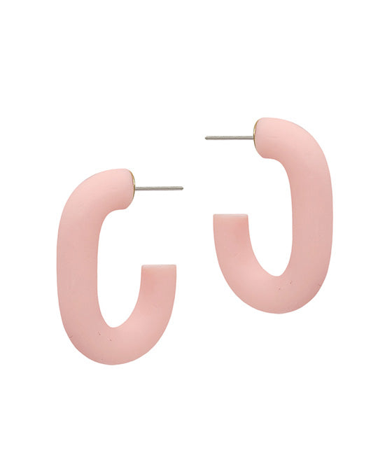 1.3 Inches Oval Shape Clay Hoop Earring