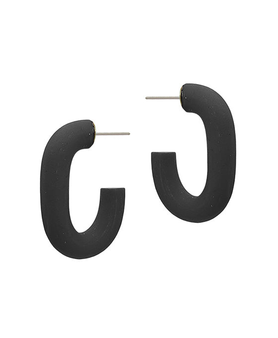 1.3 Inches Oval Shape Clay Hoop Earring