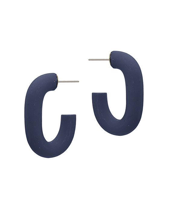 1.3 Inches Oval Shape Clay Hoop Earring