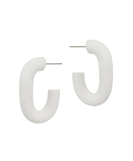 1.3 Inches Oval Shape Clay Hoop Earring