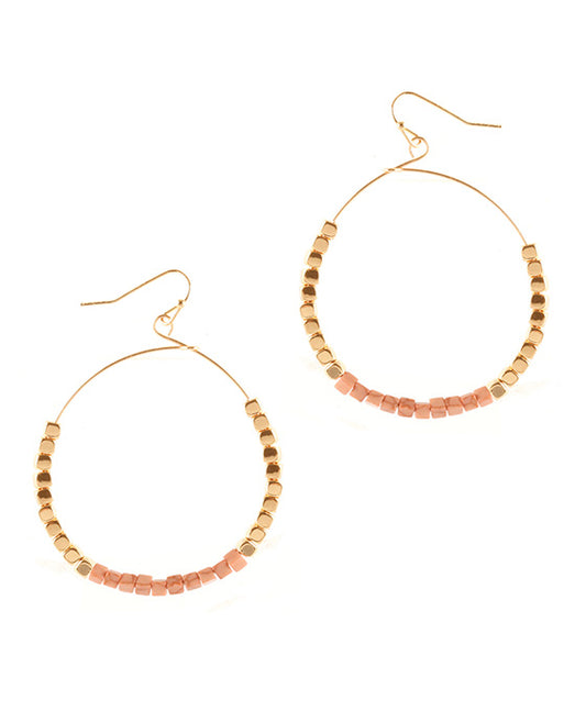 Semi Precious & Metal Nugget Earring