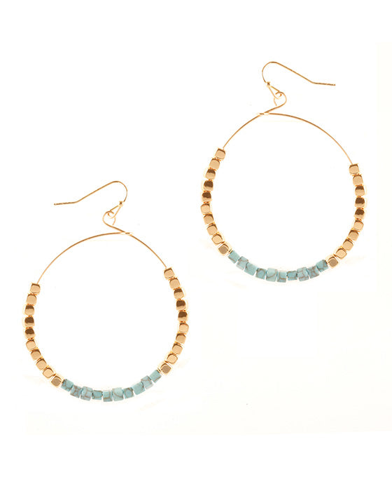 Semi Precious & Metal Nugget Earring
