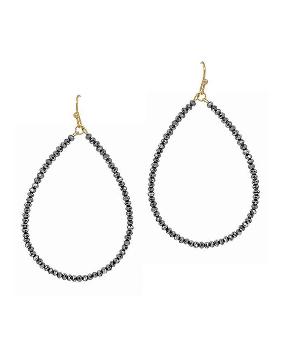 1mm Glass Beads Teardrop Earring