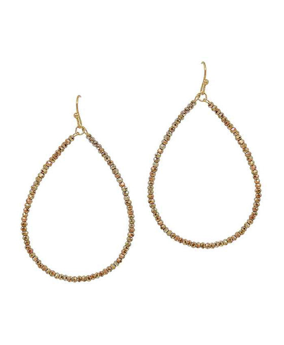 1mm Glass Beads Teardrop Earring