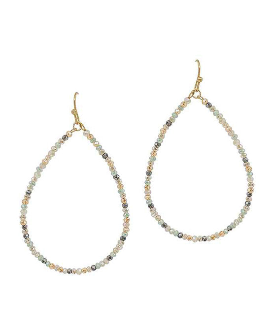1mm Glass Beads Teardrop Earring