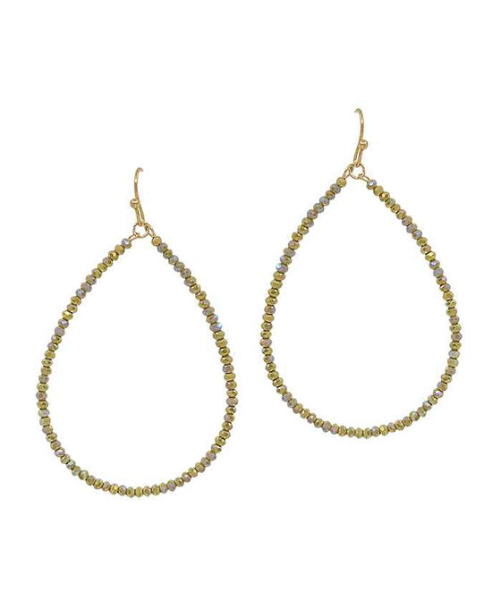 1mm Glass Beads Teardrop Earring