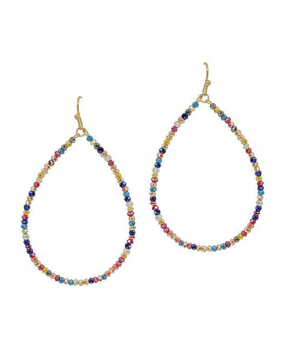 1mm Glass Beads Teardrop Earring