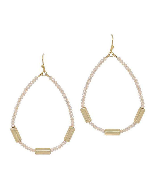 1mm Glass Beads Teardrop Earring