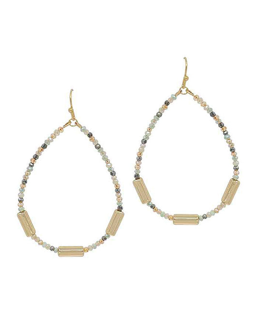 1mm Glass Beads Teardrop Earring