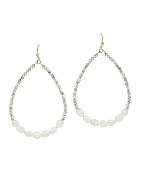 1mm Beads w/ Rice Teardrop Earring