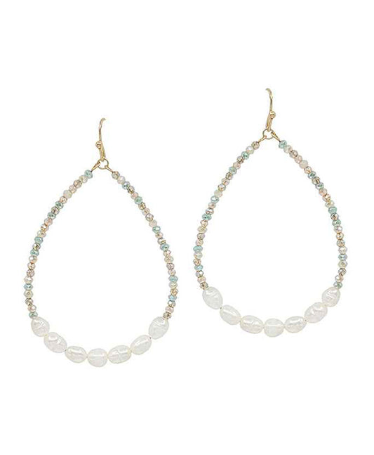 1mm Beads w/ Rice Teardrop Earring