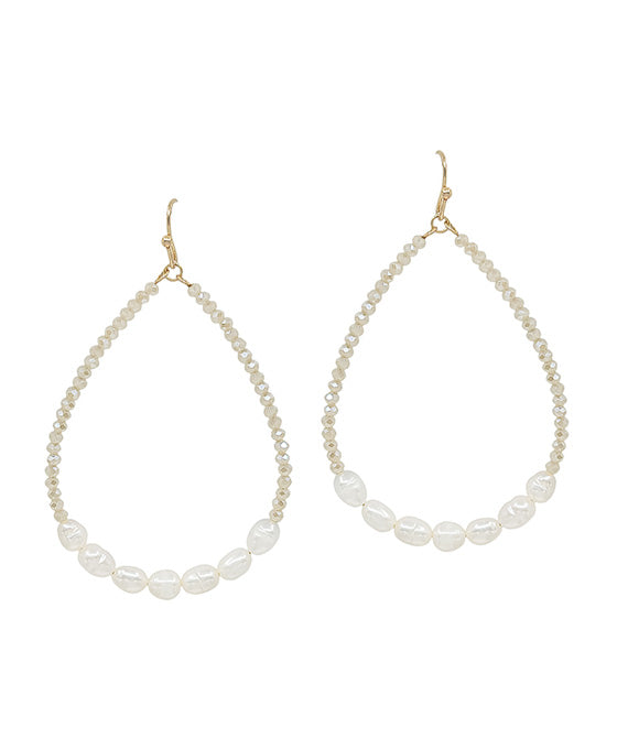 1mm Beads w/ Rice Teardrop Earring