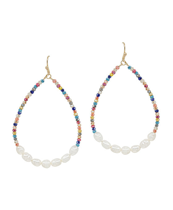 1mm Beads w/ Rice Teardrop Earring