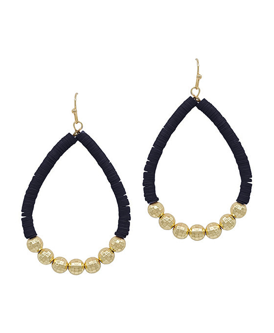 Disco Ball Ccb w/ Rubber Teardrop Earring