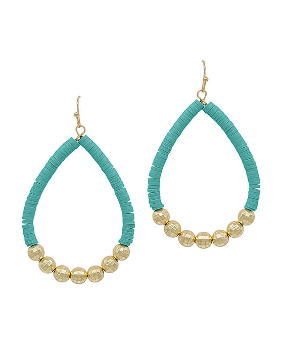 Disco Ball Ccb w/ Rubber Teardrop Earring