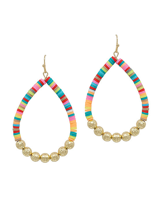 Disco Ball Ccb w/ Rubber Teardrop Earring